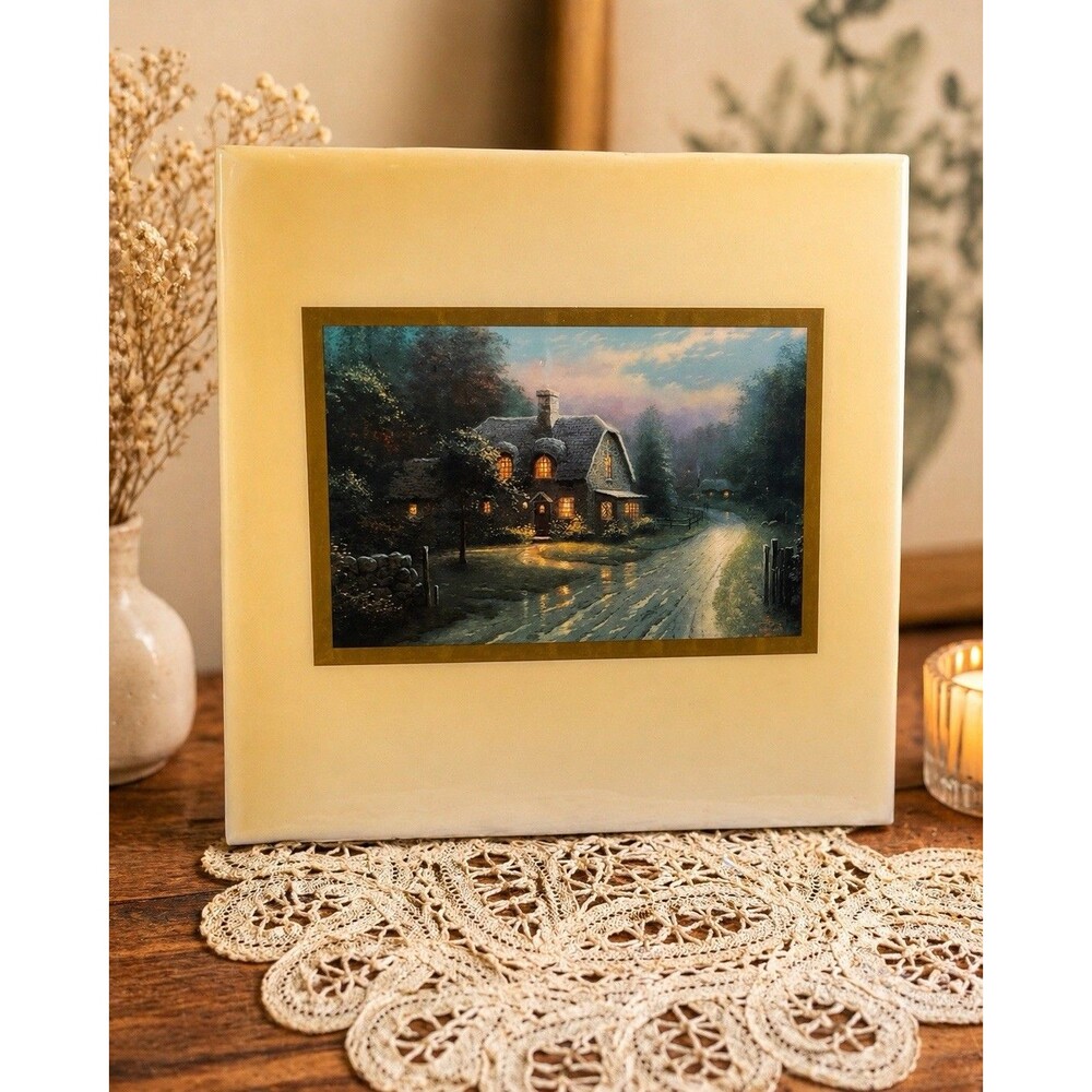 Thomas Kincade Moonlight Lane 1996 Tile Plaque
